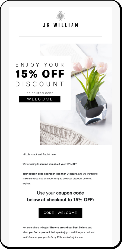 JR William email campaign design