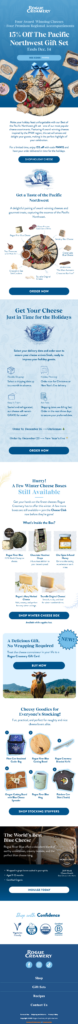 Rogue Creamery Blue Cheese Bonanza email campaign